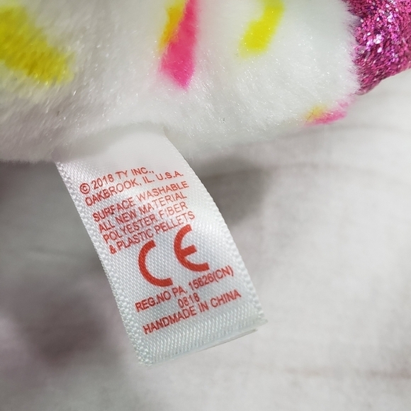 TY Beanie Boos Harmonie Rainbow Confetti Unicorn 6.5 Inch Plush Stuffed Toy 2016 - Picture 7 of 8
